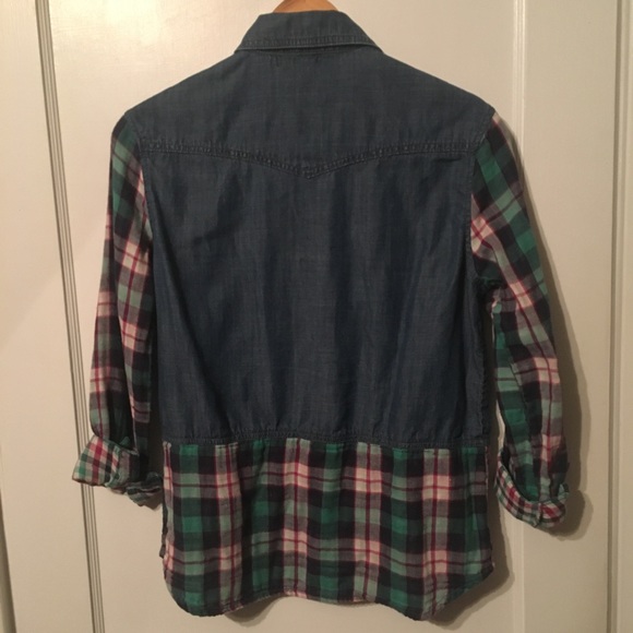 BDG plaid chambray button up shirt - Picture 5 of 5
